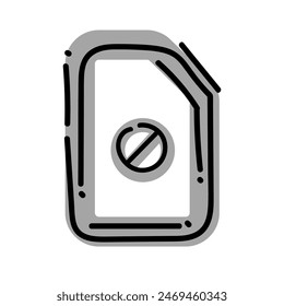 Blockdatei-Symbol Hand Zeichenstil schwarz Farbe