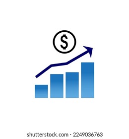 gráfico de financiación de bloques, icono de logotipo vectorial