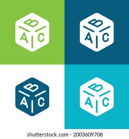 Block Flat four color minimal icon set