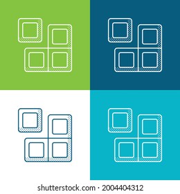 Bloqueo Plano cuatro colores mínimo conjunto de iconos