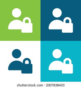 Block Flat four color minimal icon set