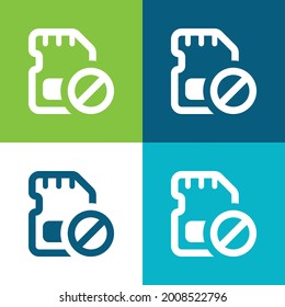 Block Flat four color minimal icon set