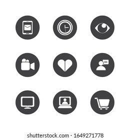 Bloquee el diseño de conjunto de iconos de estilo plano, comunicación multimedia social marketing digital web y conectar el tema Ilustración vectorial