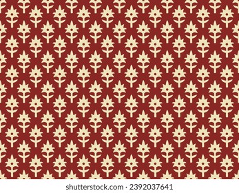 BLOCK FLORAL ALL OVER PRINT SEAMLESS PATTERN VECTOR ILLUSTRATION