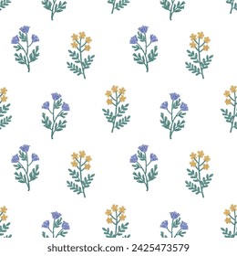 block floral print small flower repeat pattern boho style vector file