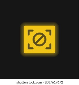 Block Focus yellow glowing neon icon