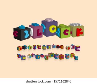 Block font set in vector format