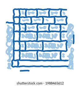 block foundation sketch icon vector. Hand drawn blue doodle line art block foundation sign. isolated symbol illustration