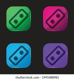 Block four color glass button icon
