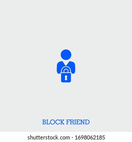 block friend icon. block friend vector on gray background
