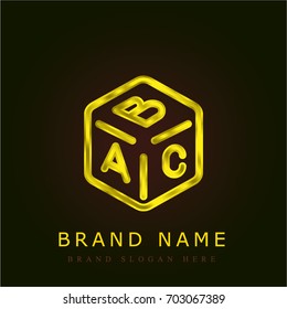Block golden metallic logo