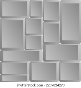 Patrón transparente de pared de ladrillo gris en bloques para fondo de textura fondo fondo papel de pared. Ilustración vectorial. Fondo abstracto de la mampostería de ladrillo, mampostería en marcha, textura de la pared de ladrillo gris.