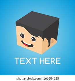 Block Head Isometric Woman Avatar Picture Icon