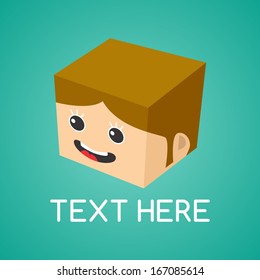 Block Head Isometric Woman Avatar Picture Icon