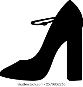 Block high heel silhouette vector icon sign symbol illustration design.
