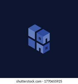 Block Home Cube Creative Business Modern Logo
