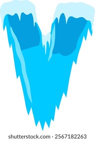 Block Ice Letter Alphabet V