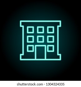 block icon. Elements of Bulding Landmarks in neon style icons. Simple icon for websites, web design, mobile app, info graphics