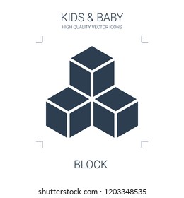 block icon. high quality filled block icon on white background. from kids baby collection flat trendy vector block symbol. use for web and mobile