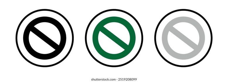 Blocksymbol , kein Vorzeichen, Vektorsymbol, Symbol für bearbeitbare Stoppverbote.