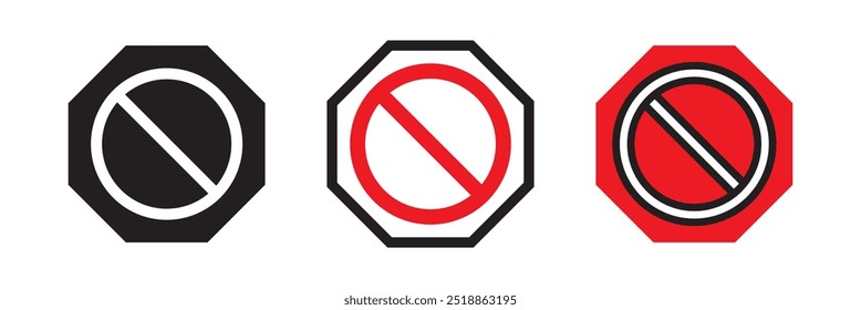 Block icon set vector isolated in white background. stop icon vector . block icon .