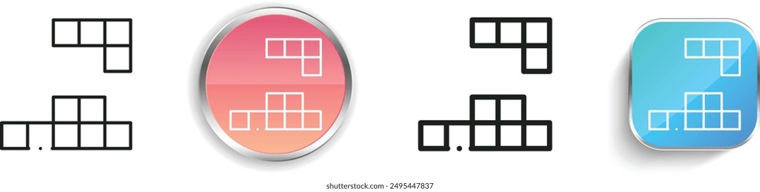 block icon. Thin Linear, Regular and Button Style Design Isolated On White Background