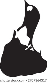 Block Island Rhode Island Silhouette Map