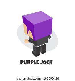 block isometric cartoon character