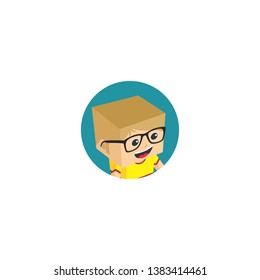 block isometric profile picture avatar vector art