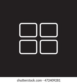 Block Layout line icon, outline vector logo illustration, linear pictogram isolated on black