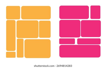 “Colorful Block Layout Set – Abstract Geometric Grid Design with Rounded Rectangles for Modern Infographics, UI Mockups, Templates, and Creative Backgrounds.”
