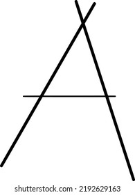 Letra de bloque hecha por vector de líneas.