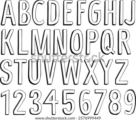 Block letters hand drawn capitals