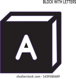 Block letters icon education concept symbol design