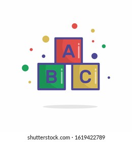 Block Letters that spell abc. Isolated against a white background.
