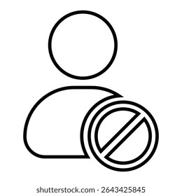 Block line icon design. Block thin black outline symbol vector illustration. editable stroke icon on transparent background.