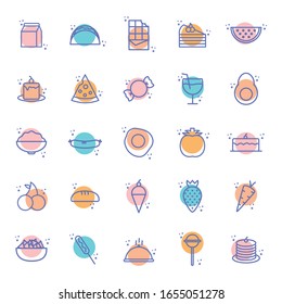block line style icon set design, Eat food restaurant menu dinner lunch cooking and meal theme Vector illustration