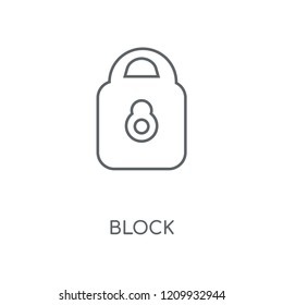 Block linear icon. Block concept stroke symbol design. Thin graphic elements vector illustration, outline pattern on a white background, eps 10.
