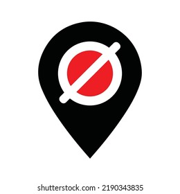 Block location direction ban icon | Black Vector illustration |