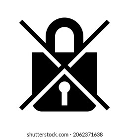 icono de bloqueo de bloques o logotipo símbolo de signo aislado ilustración vectorial - iconos vectoriales de estilo negro de alta calidad