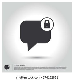 Block Member to Chat Icon, Flat pictogram Icon design gray background. Vector illustration.