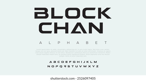 Block Minimal modern alphabet fonts. Typography minimalist neon urban digital fashion future creative logo font. vector illustration