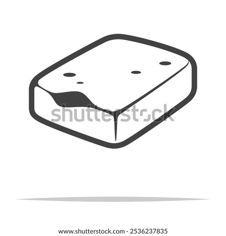 Block of modeling clay outline icon transparent vector isolated