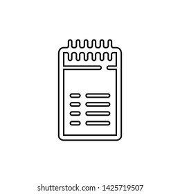 Block note icon. Report sign