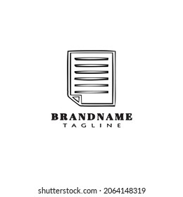 logotipo de nota de bloque icono de caricatura plantilla de diseño negro vector aislado