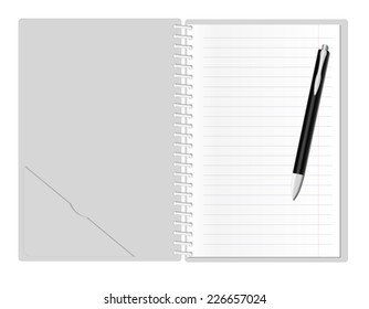 Block note with a pen