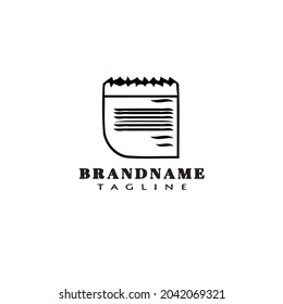 block notes logo cartoon icon design template black modern isolated vector