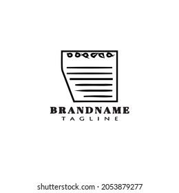 lápiz notas logotipo icono de dibujos animados plantilla de diseño negro ilustración aislada moderna