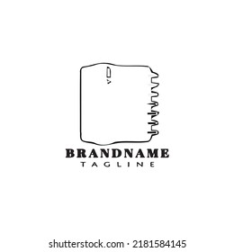 block notes logo cartoon icon design template black modern isolated illustration