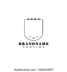 block notes logo cartoon icon design template black modern vector illustration